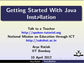 Getting started java Installation - thumb