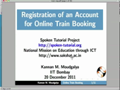 Registration of an account for online train ticket booking