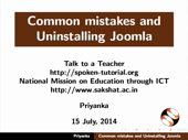 Common mistakes and uninstalling Joomla - thumb