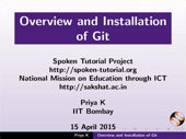 Overview and Installation of Git
