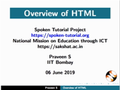 Overview of HTML - thumb