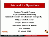Lists and its Operations - thumb